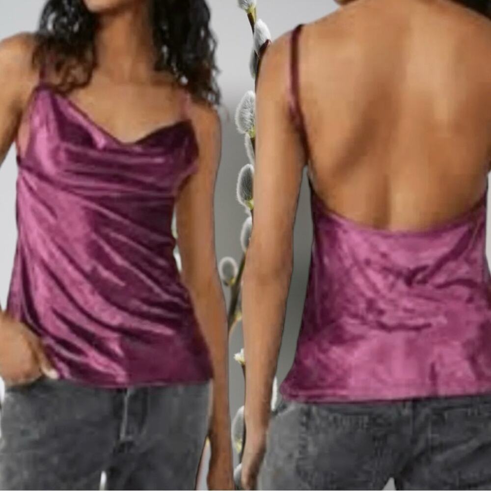 Free People All Night Velvet Tunic Fig Jam Purple Size XS MSRP $68 NWT